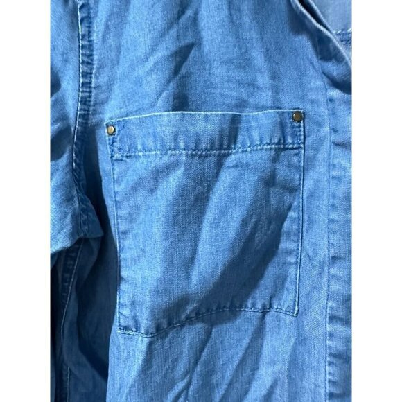 Lulus Chambray Button Down Shirts Dress Tencel Women Blue Size S Denim - Picture 4 of 12